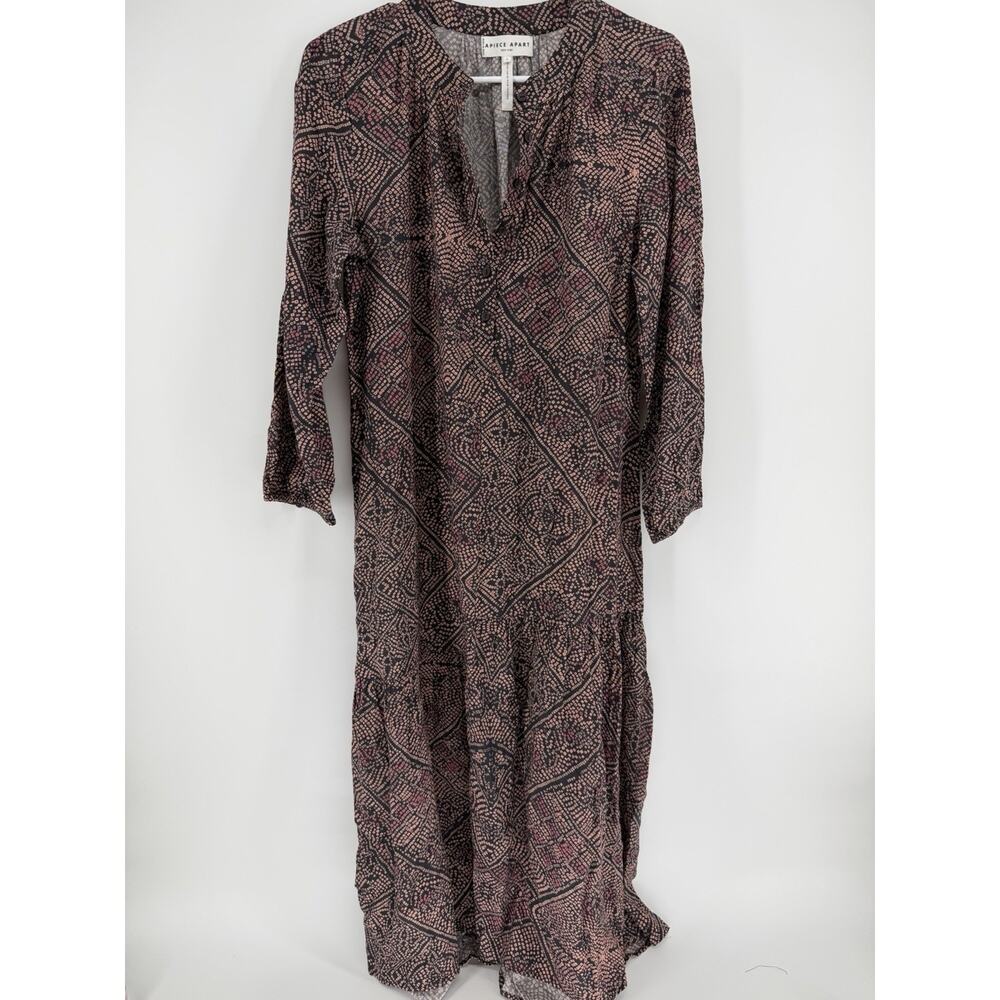 Apiece Apart Alta Maxi Organic Cotton Maxi Dress Size 4 Bandhani Dots Bohemian